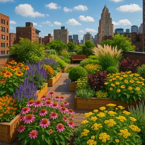 Vibrant Rooftop Oasis