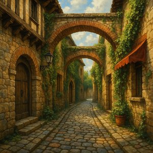 Charming Cobblestone Alleyway
