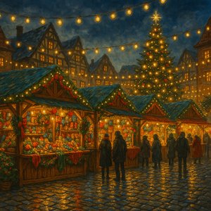 Charming Holiday Market Scene
