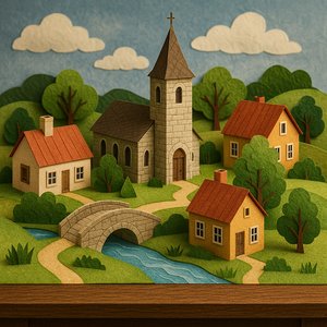 Charming Paper Village Diorama