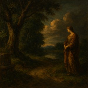 Chiaroscuro in a Serene Landscape