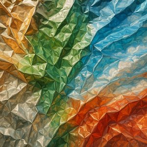 Colorful Crinkled Foil Texture