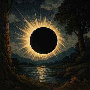 Ethereal Solar Eclipse Silhouette