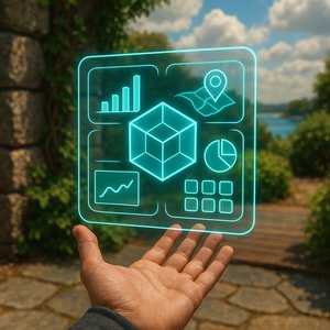 Futuristic AR Interface Display