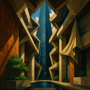 Geometric Skyscraper Atrium