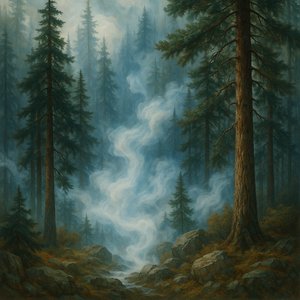 Niebla mística en el pinar