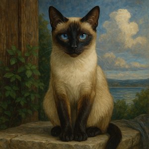 Regal Siamese Cat Portrait