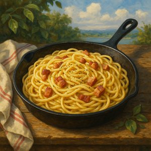 Rustic Carbonara in Skillet