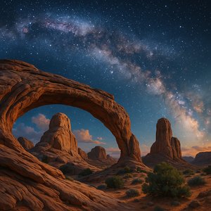 Starry Night over Desert Arches