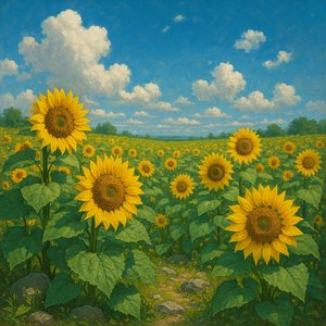 Sunlit Sunflower Meadow