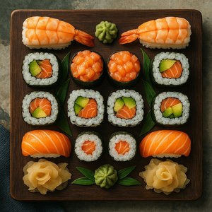 Symmetrical Sushi Arrangement