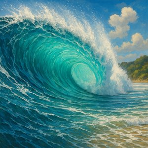 Translucent Turquoise Wave