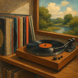 Vintage Turntable and Vinyl Collection