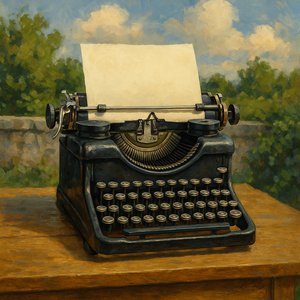 Vintage Typewriter Outdoors