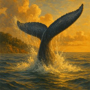 Whale Tail in Golden Light