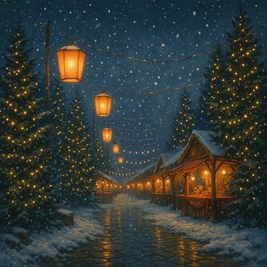 Escena nocturna del festival de invierno