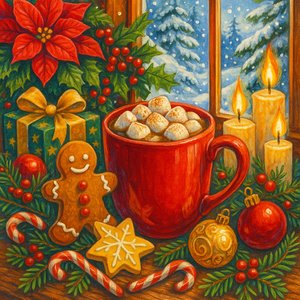 Festive Hot Cocoa by the Window