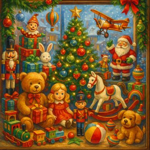 Festive Toy Store Window Display