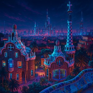 Futuristic Barcelona Park Güell