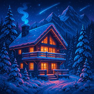 Futuristic Winter Cabin in the Mountains