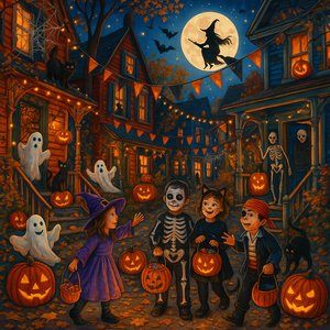 Halloween Night on Trick-or-Treat Street