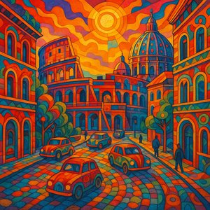 Pop-Surrealism Rome at Golden Hour