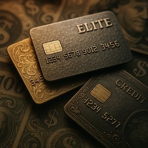 Arcane Elite — Gilded Credit Cards Close-Up