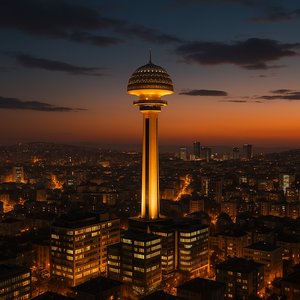 Atakule Tower at Dusk — Ankara Skyline