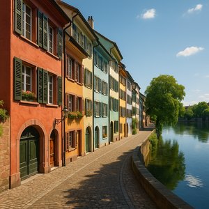 Basel Old Town Riverside — Colorful Facades Along the Rhine