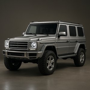 Boxy Luxury Off-Road SUV — Steel Grey, Lifted Stance