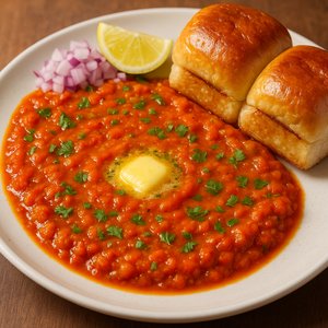 Buttery Pav Bhaji with Melting Butter