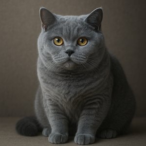 Calm British Shorthair — Blue Plush Portrait
