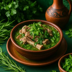 Chakapuli with Lamb in Bright Green Broth