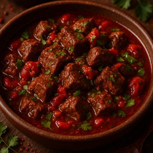 Chashushuli — Spicy Georgian Beef Stew in Glossy Tomato Sauce