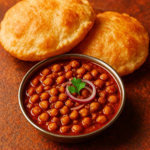 Chole Bhature — Fluffy Fried Bread with Spicy Chickpea Curry