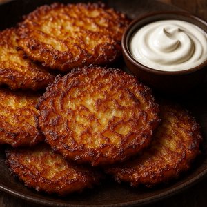 Crispy Deruny with Sour Cream