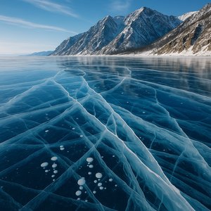 Crystal Blue — Frozen Surface of Lake Baikal