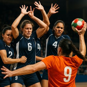 Defensive Wall: Women’s Handball Block