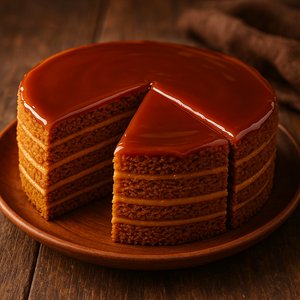 Glossy Caramel Medovyk Honey Cake