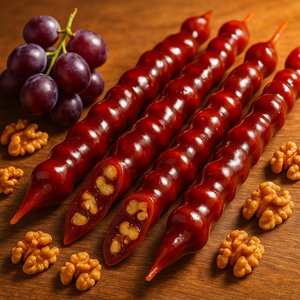 Glossy Churchkhela with Walnuts and Grapes