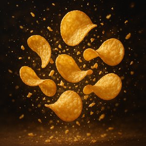 Golden Crunch — Potato Chips in Midair