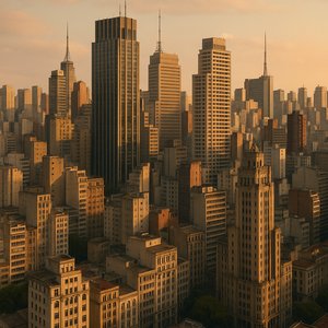 Golden Evening Over São Paulo Skyline