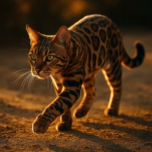 Golden Walk: Bengal in Sunset Light