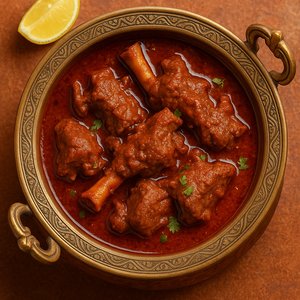 Lamb Rogan Josh in Kashmiri Brass Handi