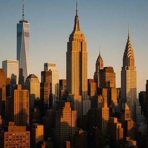 Manhattan Skyline at Golden Hour