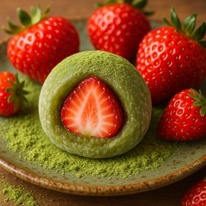 Matcha Strawberry Mochi — Soft Chewy Dessert