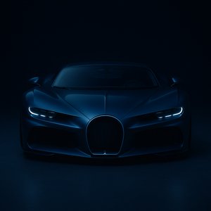 Midnight Blue Hypercar — Front Silhouette