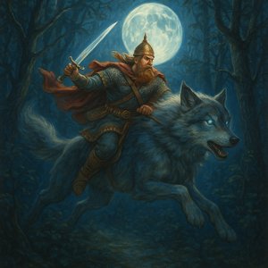 Moonlit Charge of the Wolf-Rider
