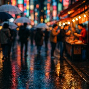 Neon Rain — Shibuya Night Reflections