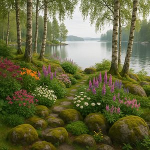 Nordic Lakeside Garden Path